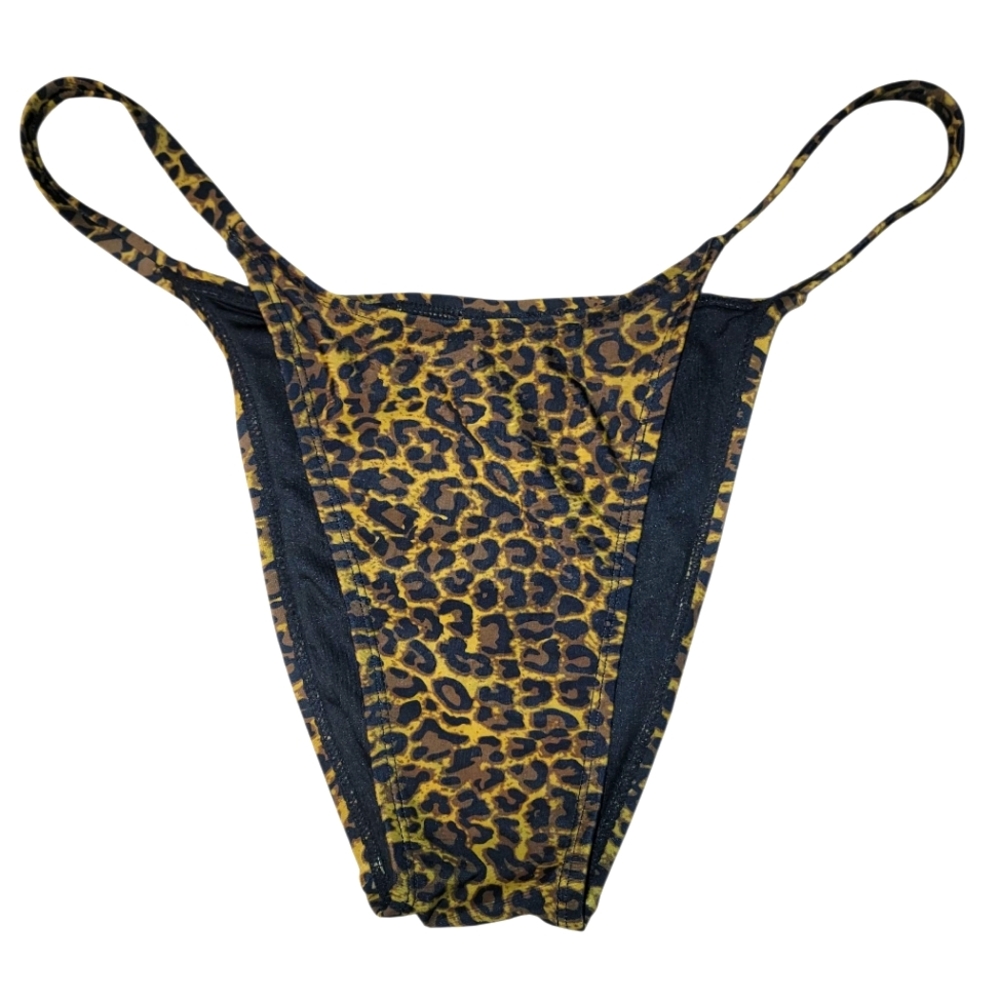 KENDALL + KYLIE High Waisted Leopard Print Cheeky Bikini Bottoms - Size XL